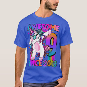 Camiseta Unicórnio De 9 Anos Dabbing 9th Birthday Girl Unic