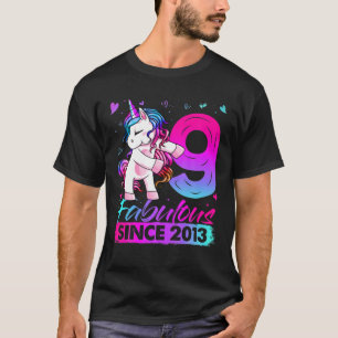 Camiseta Unicórnio De 9 Anos Que Foga A 9ª Rapariga De An