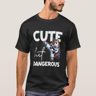 Camiseta Unicórnio de Caratê Taekwondo Fofo mas Perigoso