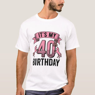 Camiseta Unicórnio de Desenho de Gravura Vintage para 40º A