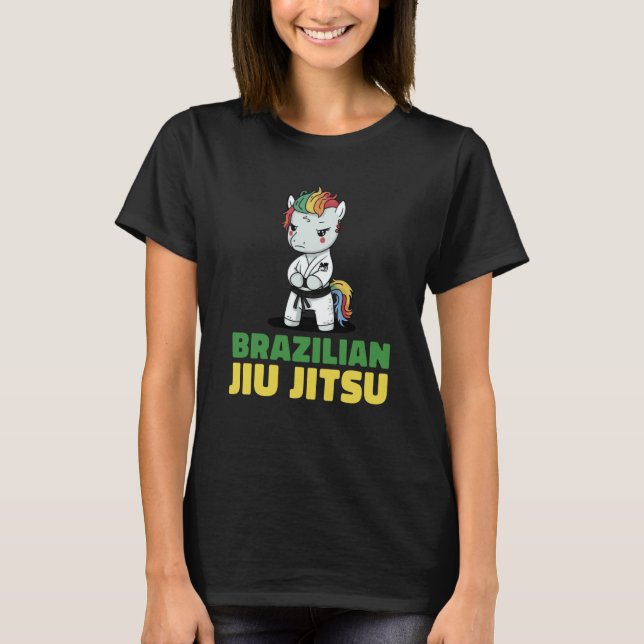 Camiseta Unicórnio de Jiu Jitsu Brasileiro e Grappling (Frente)