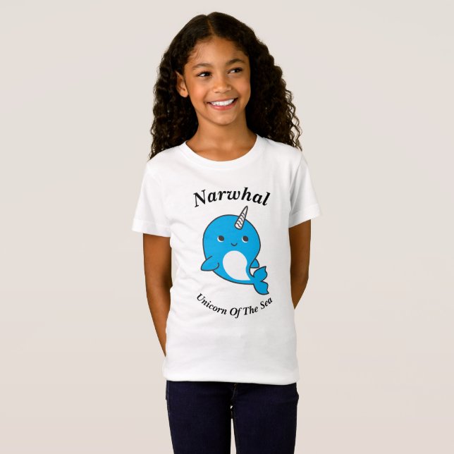 Camiseta Unicórnio de Narwhal do mar (Frente Completa)