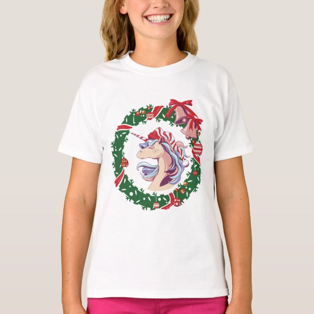 Camiseta Unicórnio de Natal Mágico (Frente)