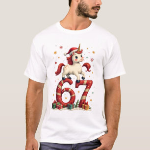 Camiseta Unicórnio de Natal Vintage 67 Cute Feriado Dabbing