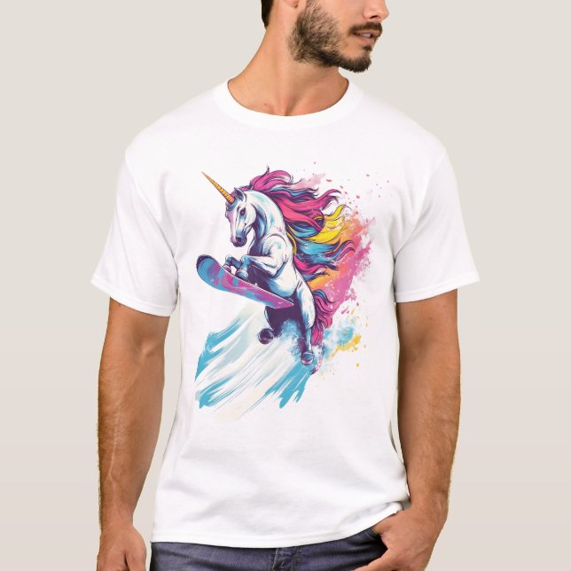 Camiseta Unicórnio de Snowboard (1) (Frente)
