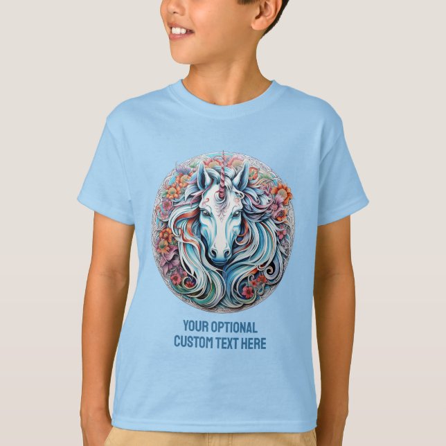 Camiseta Unicórnio de Texto Personalizado (Frente)