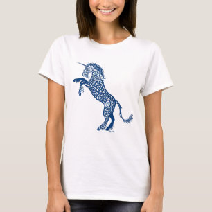 Camiseta Unicórnio do azul de Knotwork