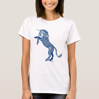 Camiseta Unicórnio do azul de Knotwork
