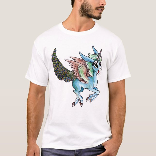 Camiseta Unicórnio do pavão (Frente)