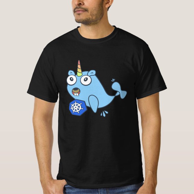 Camiseta Unicórnio Docker de gopher Golang com Kubernetes (Frente)