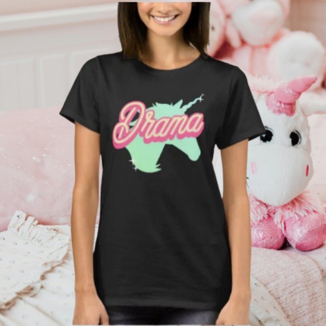 Camiseta Unicórnio Dramático Rosa (Criador carregado)