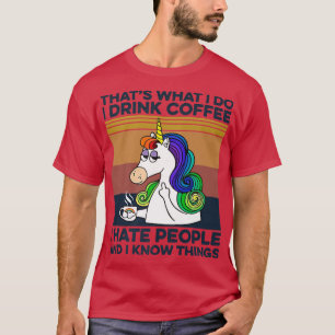 Camiseta Unicórnio É o que faço, bebo café, odeio gente