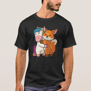 Camiseta Unicórnio E Raposa - Animais De Corte Para Abate D