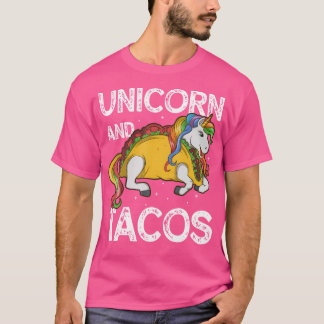 Camiseta Unicórnio E Tacos Arco-Íris Taco Esquadrão Festa