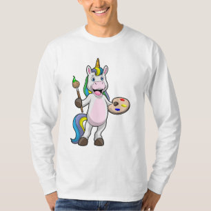 Camiseta Unicórnio em Pintura com Pincel e Cor