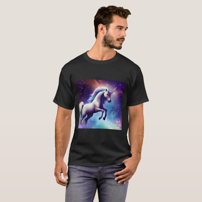 Camiseta Unicornio en el espacio (Frente Completa)