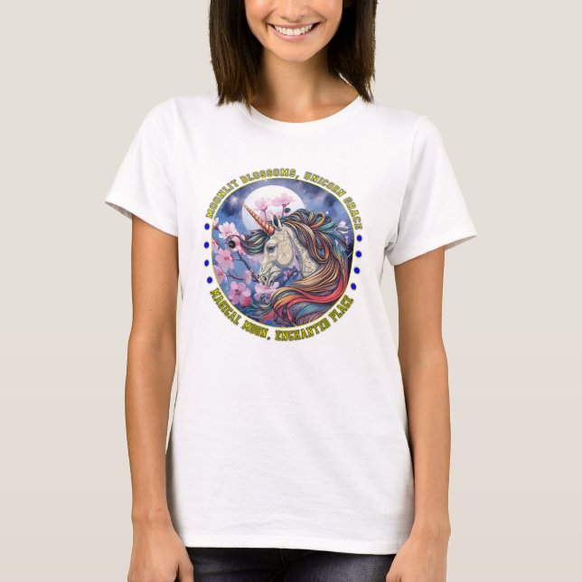 Camiseta Unicórnio Encantado com Ts Clássicos Cherry Blosso (Frente)