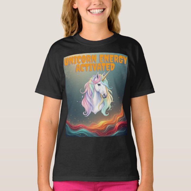 Camiseta Unicórnio Energia Ativada (Frente)