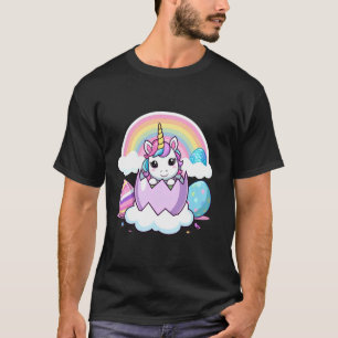 Camiseta Unicórnio Engraçado Coelhinho do Dia Feliz Páscoa 