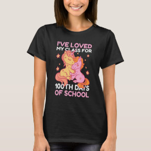 Camiseta Unicórnio Eu Amo Minha Turma Pelos 100 Dias De Esc