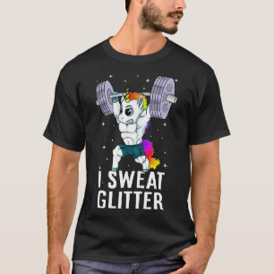 Camiseta Unicórnio Eu Suei Glitter Engraçado Homens De Trab