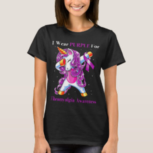 Camiseta Unicórnio Eu Uso Roxo Para Conscientização da Fibr