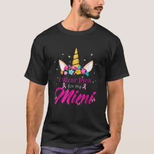Camiseta Unicórnio Eu Visto Rosa Para Meu Cancer De Mími