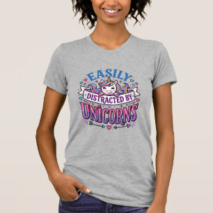 Camiseta Unicórnio Fácilmente Distraído pelo Anúncio de Uni