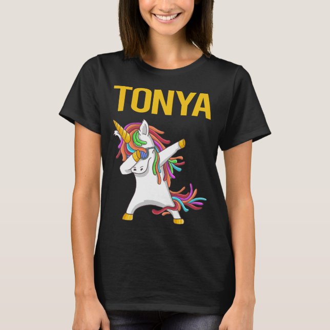 Camiseta Unicórnio Feliz - Tonya Nome (Frente)