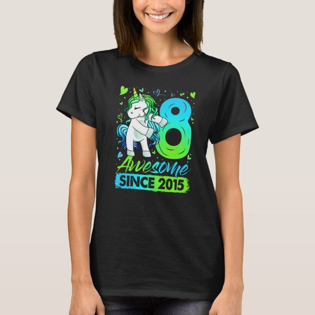 Camiseta Unicórnio Flexibilizado com 8 Anos Oferece Oitava  (Frente)