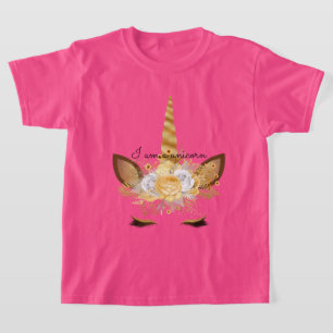Camiseta Unicórnio Floral Dourado