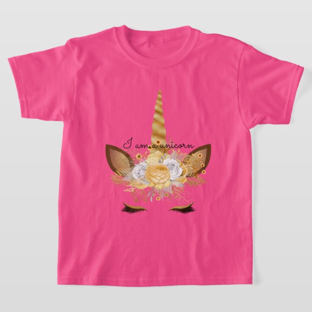 Camiseta Unicórnio Floral Dourado (Postura )