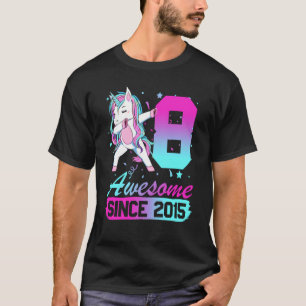 Camiseta Unicórnio Flosing para Rapariga 8 Anos Aniversário