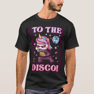 Camiseta Unicórnio Fofo Dançando No Chão de Dança Disco Dis