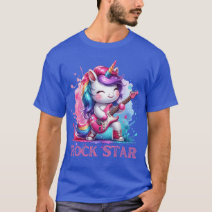 Camiseta Unicórnio Fofo Estrela do Rock Guitarra Música Can