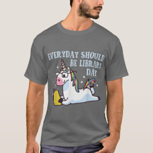 Camiseta Unicórnio Fofo Leitor Amante de Bibliotecário Bibl