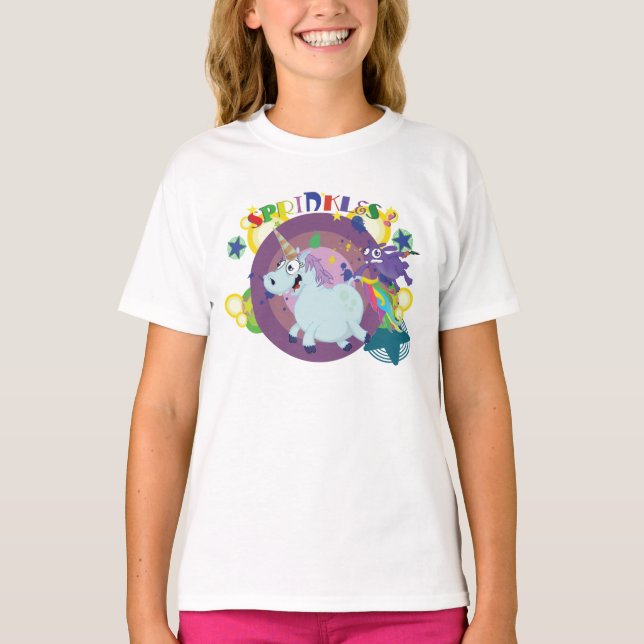 Camiseta unicórnio gordo no funcionamento (Frente)