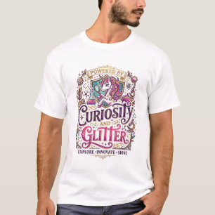 Camiseta Unicórnio Impulsionado pela Curiosidade e Brilho E