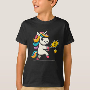 Camiseta Unicórnio Jogando Jogador de Pickleball Crianças M