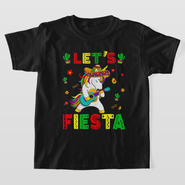 Camiseta Unicórnio Jogando Violão Cinco De Mayo Lets Mexica (Postura )
