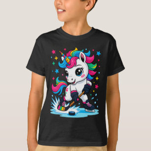 Camiseta Unicórnio Kawaii de Hóquei no Gelo