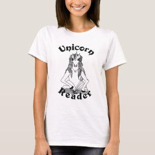 Camiseta Unicórnio Leitor Básico de Mulheres - Logotipo Pre