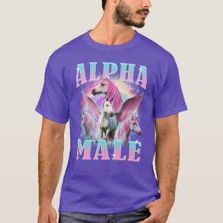 Camiseta Unicórnio Macho Alfa Meme Divertido garota
