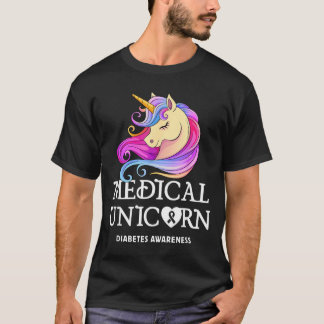 Camiseta Unicórnio Médico Conscientização sobre Diabetes