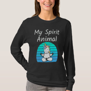 Camiseta Unicórnio Meu Animal Espiritual Relaxamento Medita