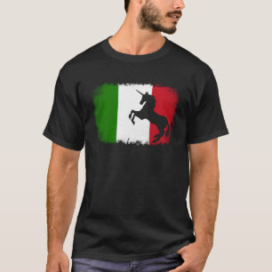 Camiseta Unicórnio mítico vintage Itália bandeira italiana 