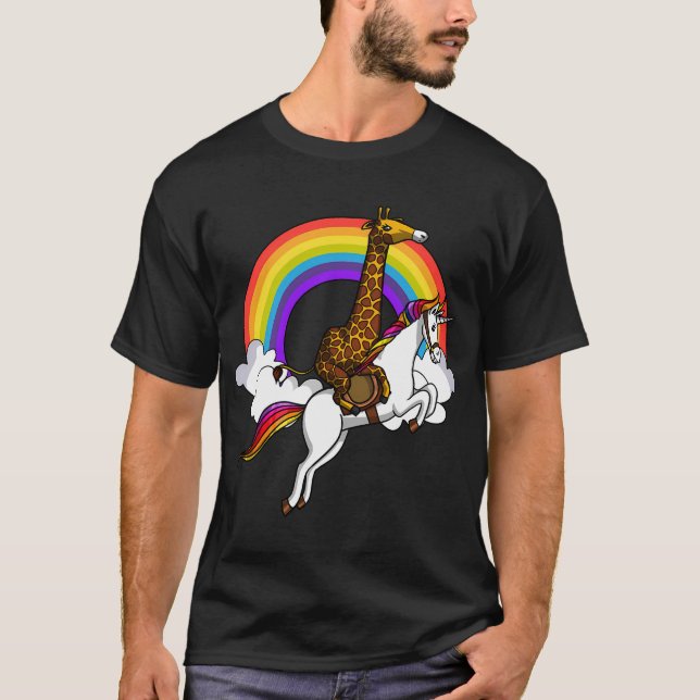 Camiseta Unicórnio montando Girafa (Frente)