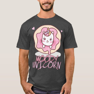 Camiseta unicórnio Moody Cute unicórnio em uma rosquinha