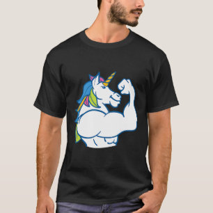 Camiseta Unicórnio Muscular - Malhação Mágica Engraçada Bod