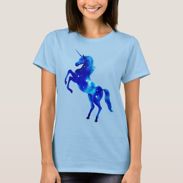 Camiseta Unicórnio na Imagem Estrela de Pleiades Azul Profu (Frente)